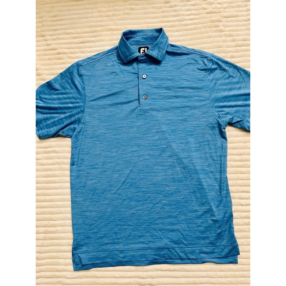 FootJoy FJ Shirt Adult Small Blue Golf Polo Athletic Short Sleeve Logo Rugby Men